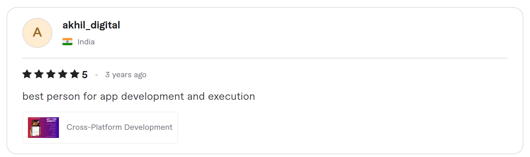 Client review on Fiverr