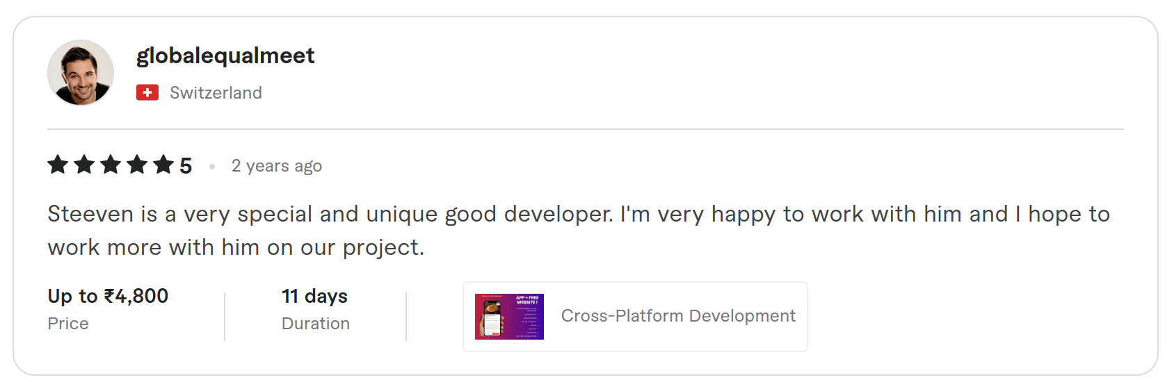 Client review on Fiverr